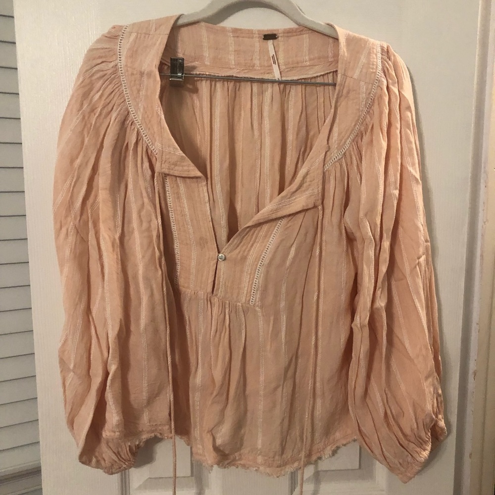Free people light pink blouse